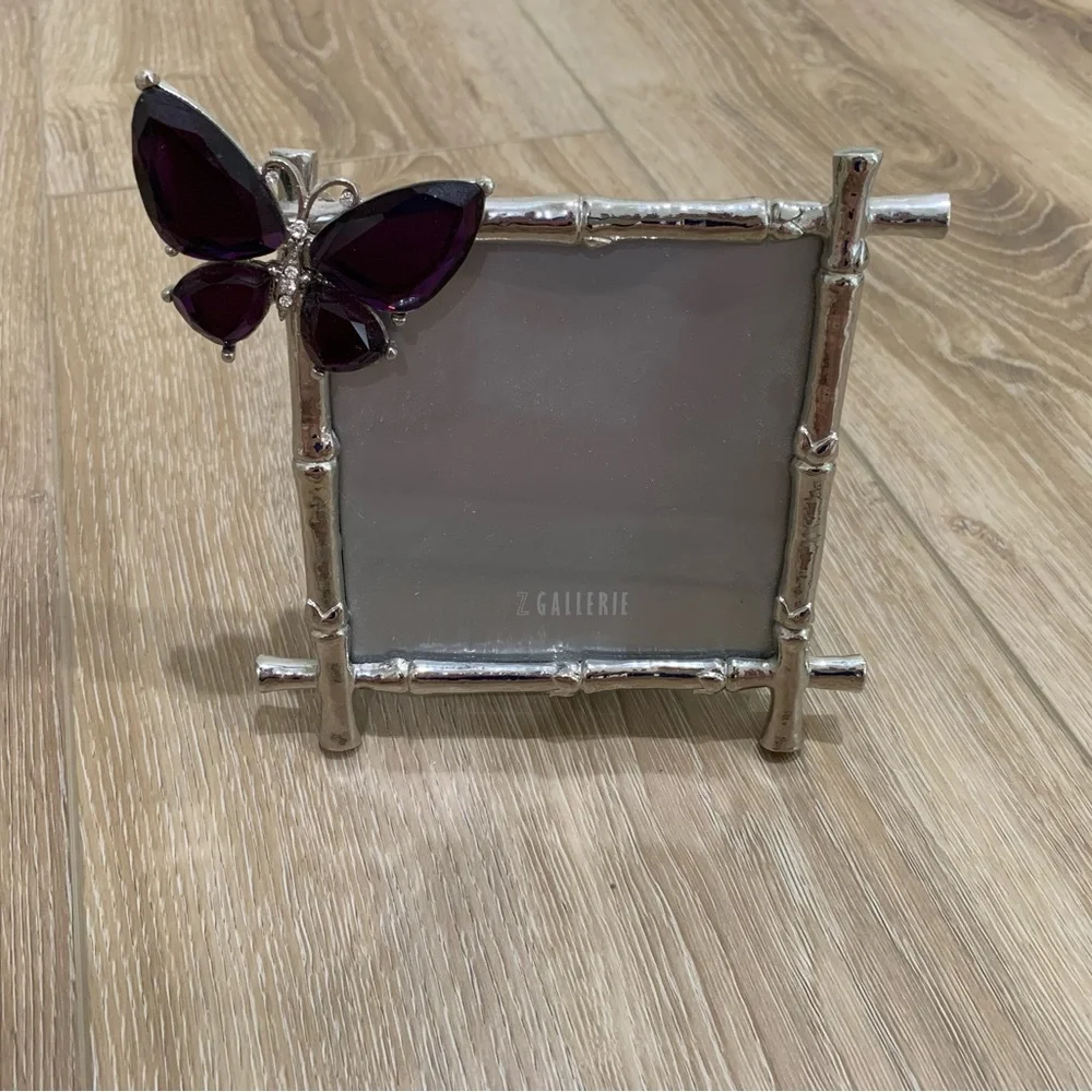 NEW - Silver & Purple Butterfly Frame by Z Gallerie